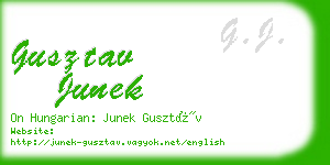 gusztav junek business card